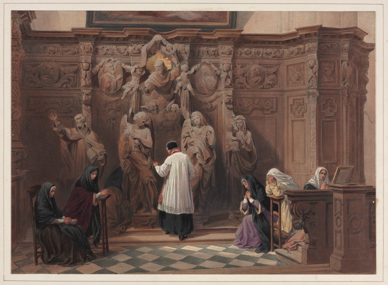 Confessionnal, église Saint-Paul, Anvers, 1838 - Louis Haghe