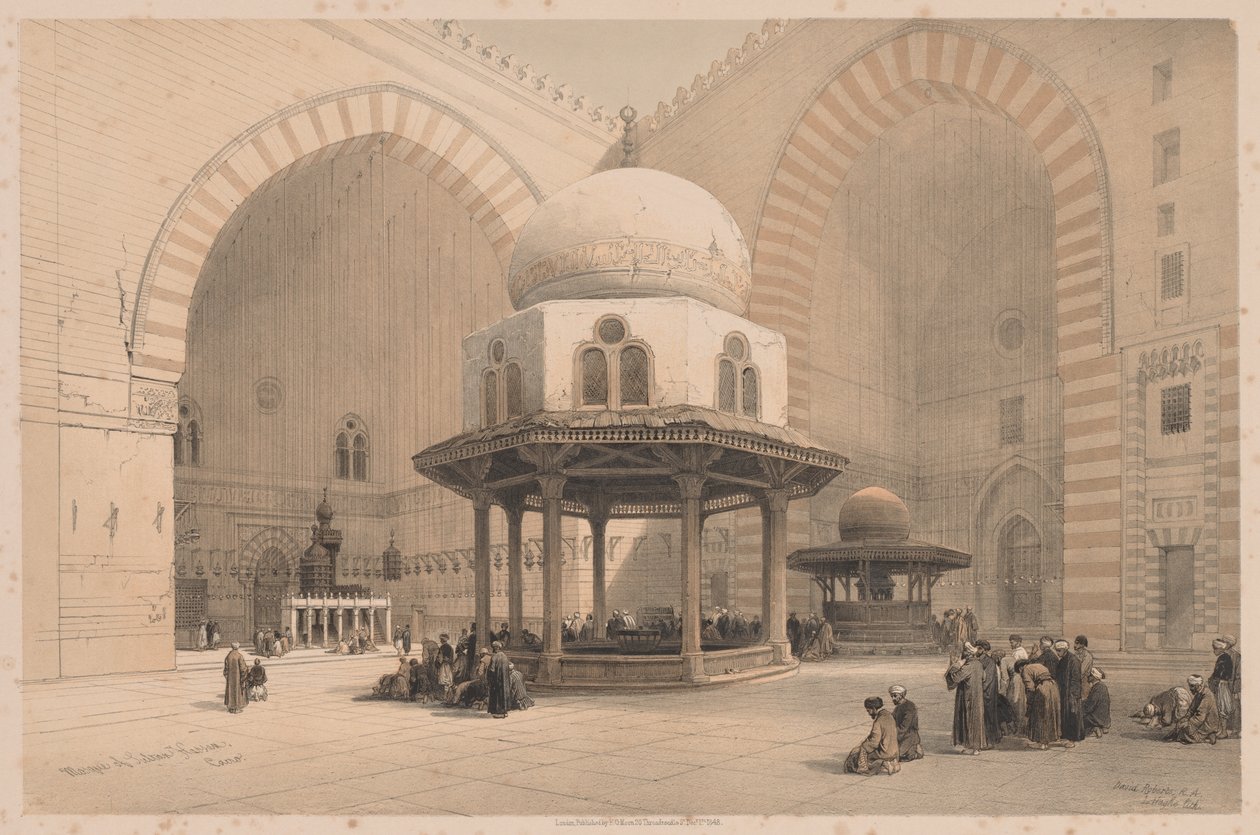 Égypte et Nubie, Volume III, N° 8 : Mosquée du Sultan Hassan, Le Caire - Louis Haghe