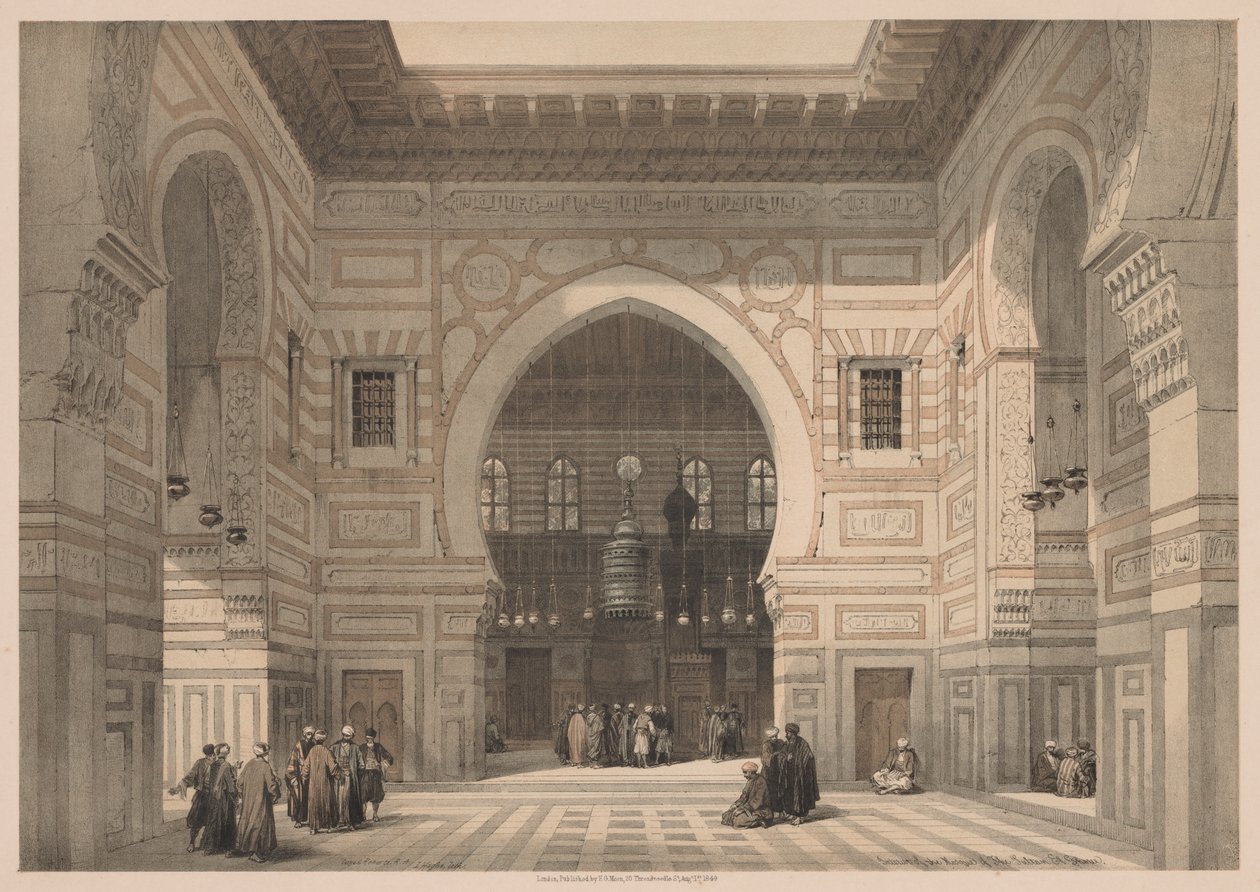 Égypte et Nubie : Volume III - N° 36, Intérieur de la Mosquée du Sultan El Ghoree - Louis Haghe