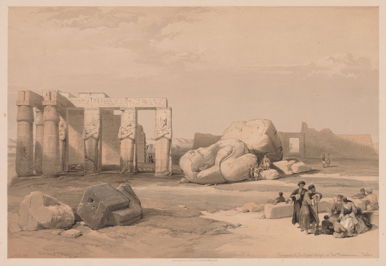 Égypte et Nubie : Volume II - N° 4, Fragments des Grands Colosses, au Memnonium - Louis Haghe