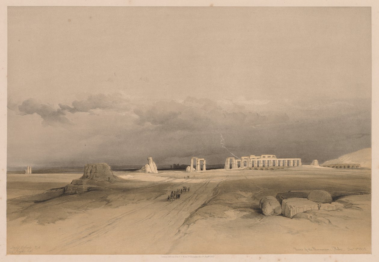 Égypte et Nubie : Volume II - No. 8, Ruines du Memnonium, Thèbes - Louis Haghe