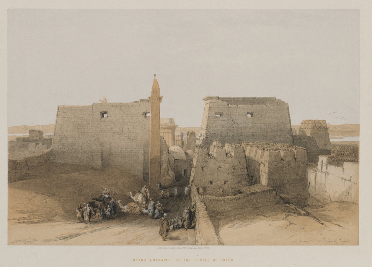 Égypte et Nubie, Volume II : Grande entrée du temple de Louxor - Louis Haghe