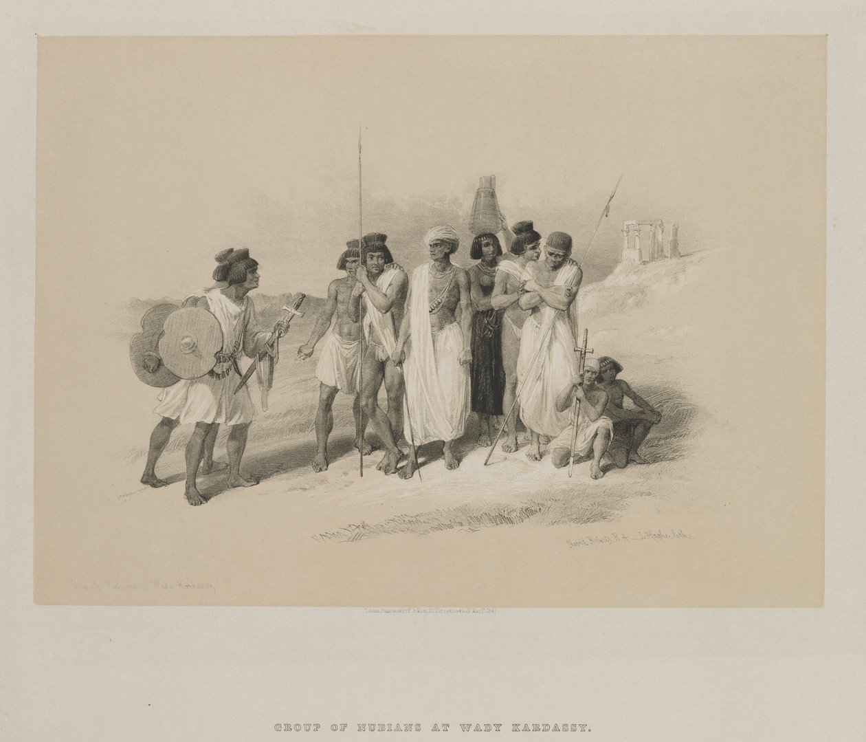 Égypte et Nubie, Volume II : Groupe de Nubiens-Wady Kardasey - Louis Haghe