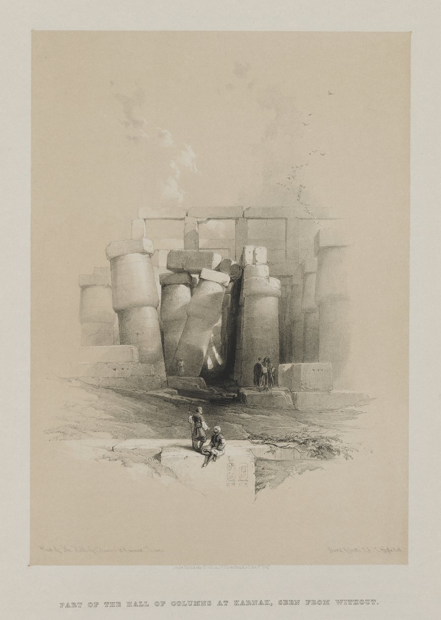 Égypte et Nubie, Volume II : Partie de la salle des colonnes à Karnak, Thèbes - Louis Haghe