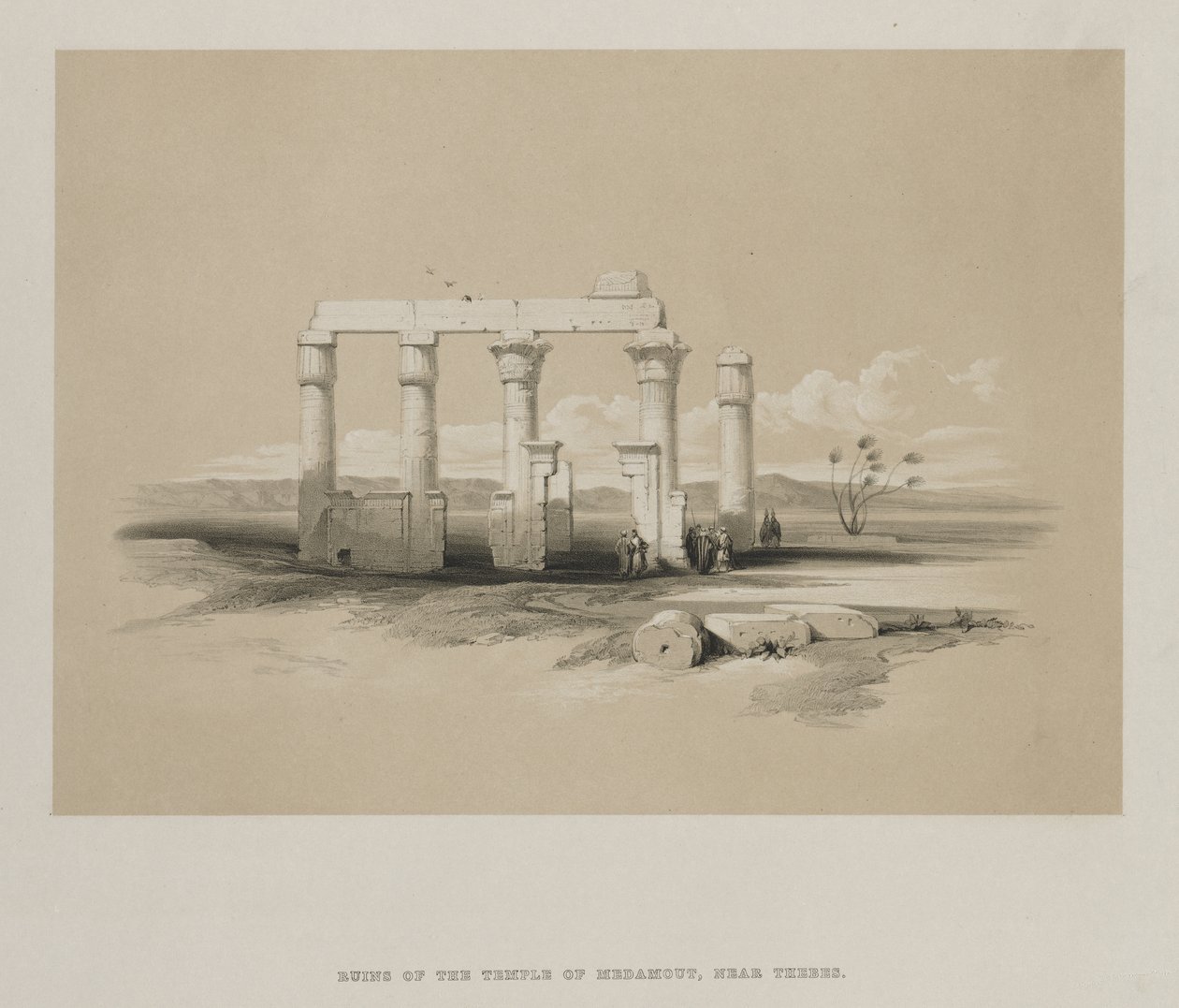 Égypte et Nubie, Volume II : Ruines du Temple de Madamoud, à Thèbes, 1847 - Louis Haghe
