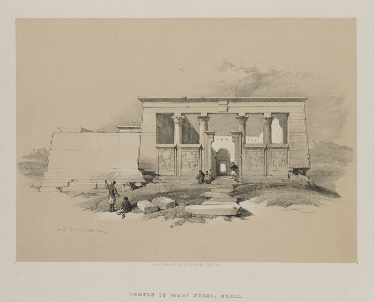 Temple à Wady Dabod, Nubie, 1848 - Louis Haghe