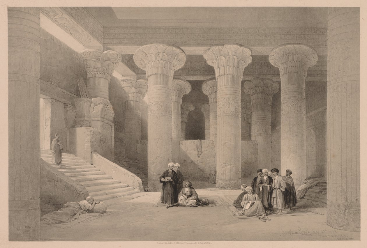 Égypte et Nubie : Volume I - N° 24, Temple à Esneh, 1838 - Louis Haghe