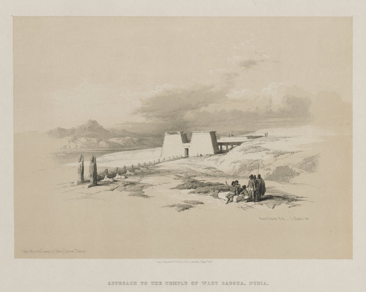 Égypte et Nubie, Volume I : Approche du temple de Wady Saboua, Nubie - Louis Haghe