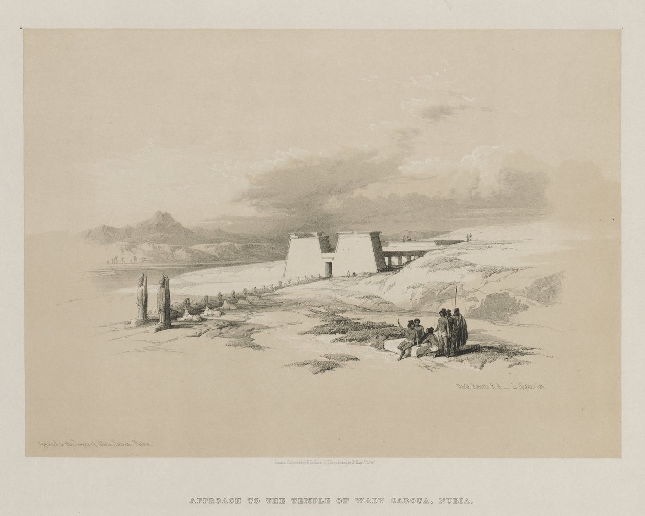 Égypte et Nubie, Volume I : Approche du temple de Wady Saboua, Nubie, 1847 - Louis Haghe