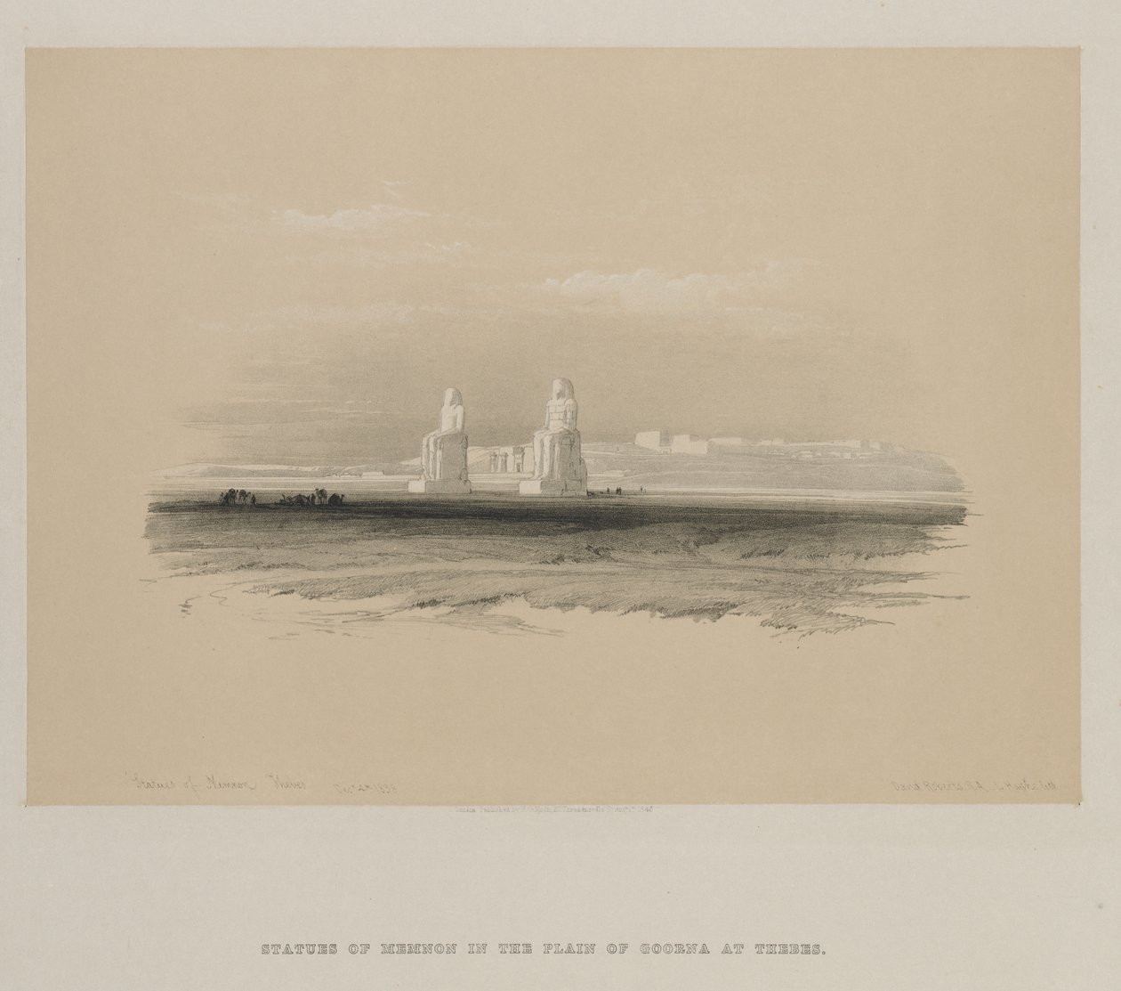 Égypte et Nubie, Volume I : Statues de Memnon, Thèbes - Louis Haghe