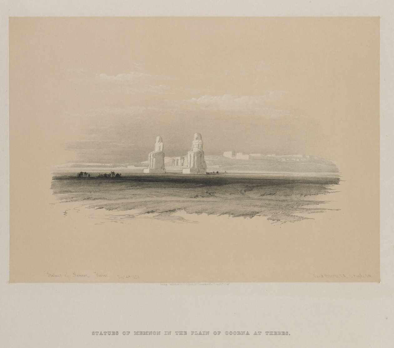 Égypte et Nubie, Volume I : Statues de Memnon, Thèbes, 1846 - Louis Haghe