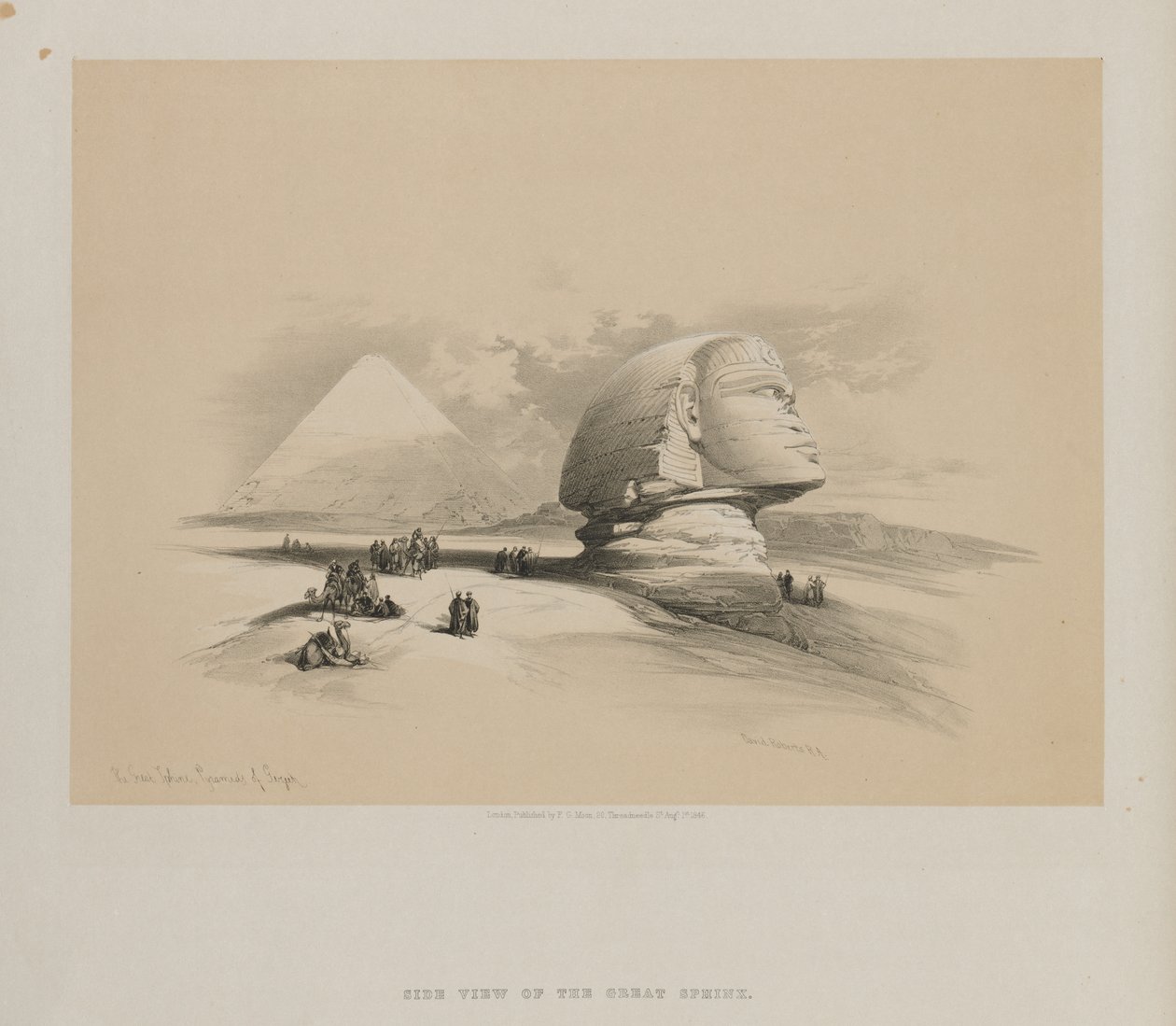 Égypte et Nubie, Volume I : Le Grand Sphinx, Pyramides de Gizeh, 1846 - Louis Haghe