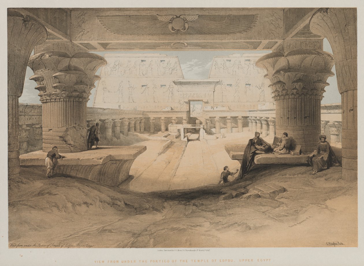 Égypte et Nubie, Volume I : Vue sous le portique du temple d