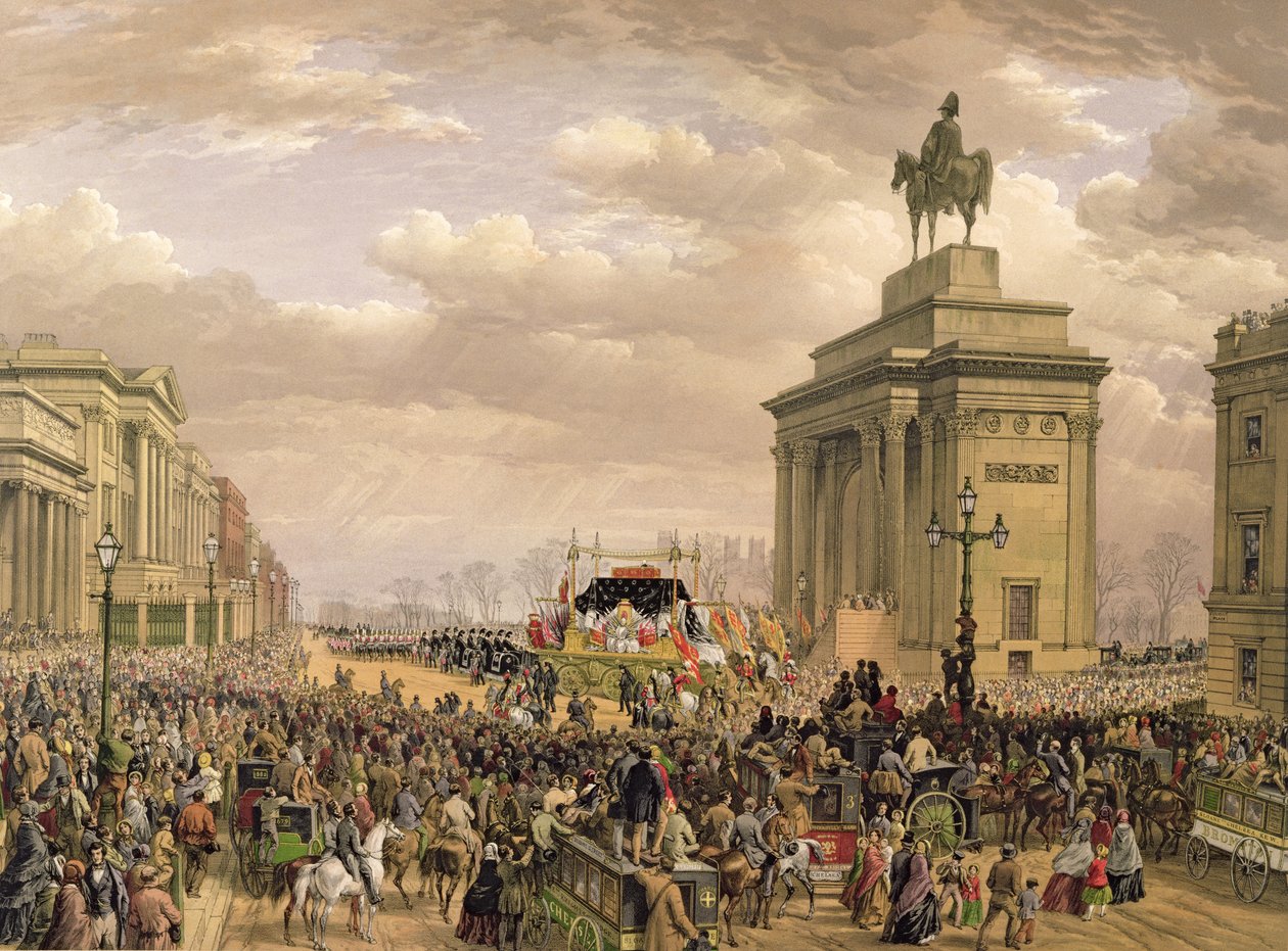 Funérailles du Duc de Wellington, le char funéraire passant sous l