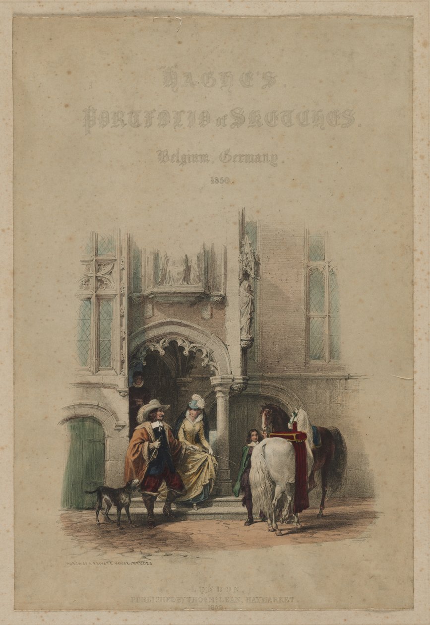 Le Portfolio de croquis de Haghe. Belgique. Allemagne, vol. III : Page de titre, sur une porte, partie d