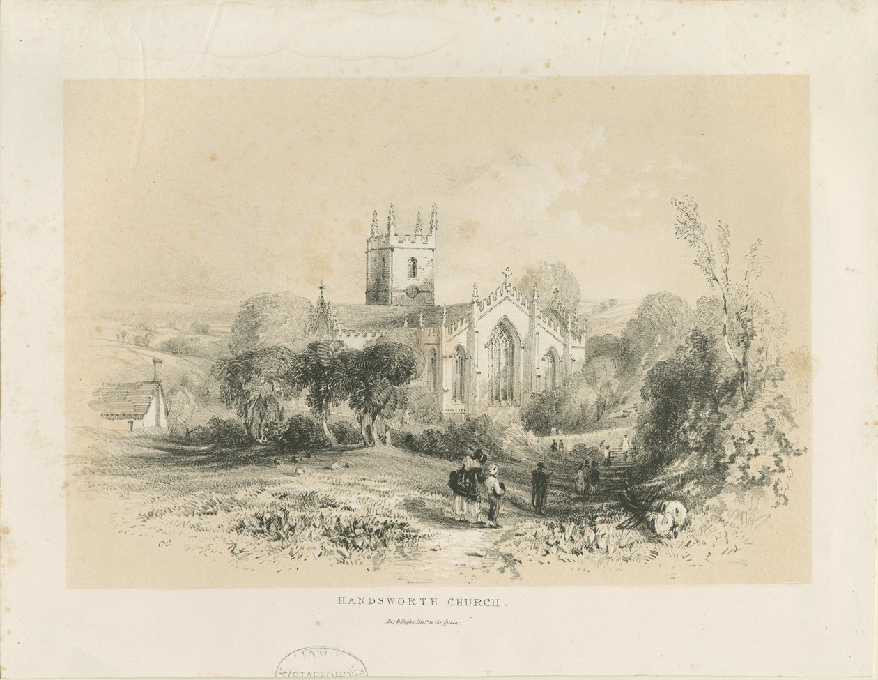 Église de Handsworth: lithographie, nd [1806-1885] - Louis Haghe