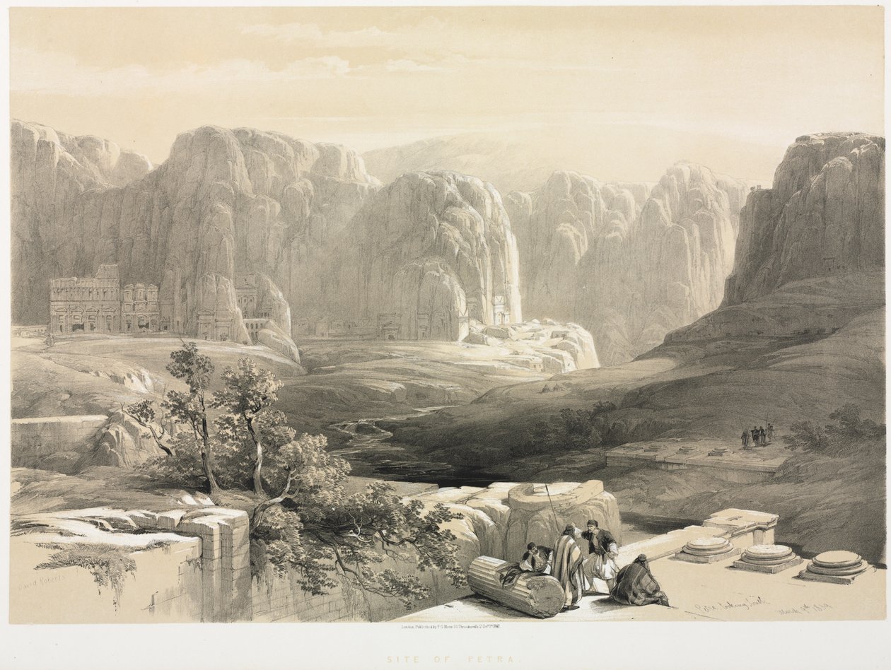 La Terre Sainte, Syrie, Idumée, Arabie, Égypte et Nubie (Vol. III) : Petra, vue vers le sud - Louis Haghe