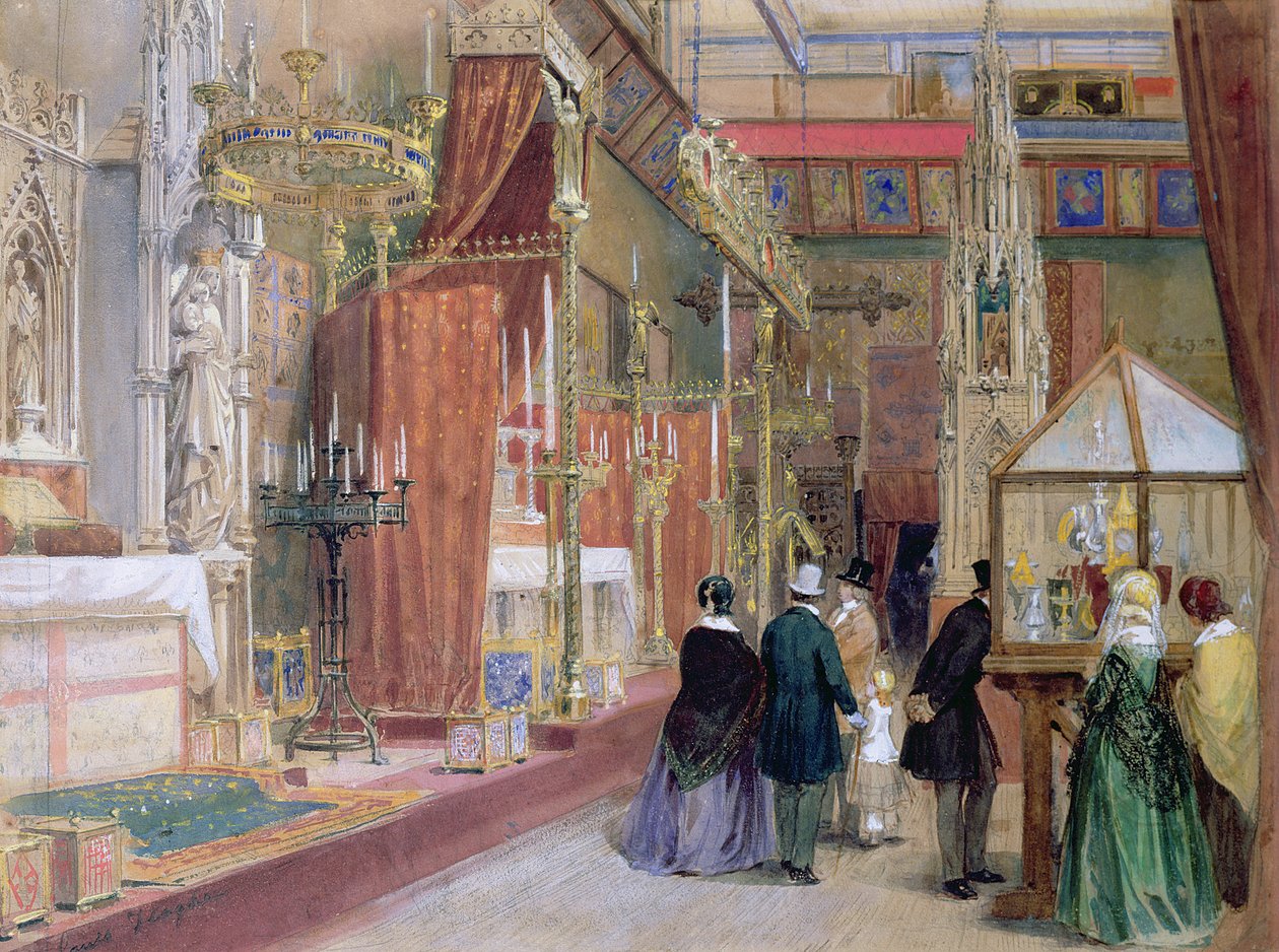 La cour médiévale de la Grande Exposition de 1851 - Louis Haghe