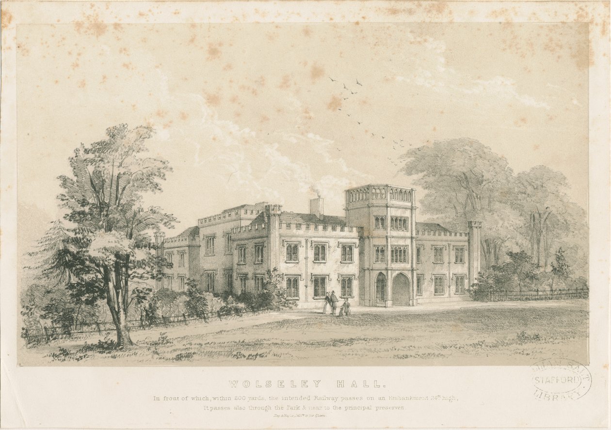 Wolseley Hall: gravure sur acier - Louis Haghe