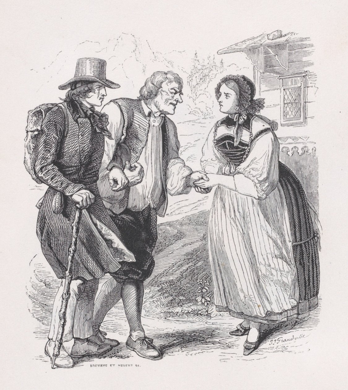 Le Voyageur, des Œuvres Complètes de Béranger, 1836 - Louis Henri Brevière, Cesar Auguste Hebert