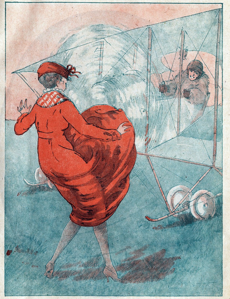 Le vent favorable : hélice espionne. Illustration de Louis Icart pour le magazine « Le Fantasio » de mai 1916 - Louis Icart