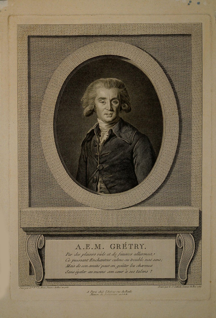 Portrait du compositeur André Ernest Modeste Grétry 1741-1813, 1786 - Louis Jacques Cathelin
