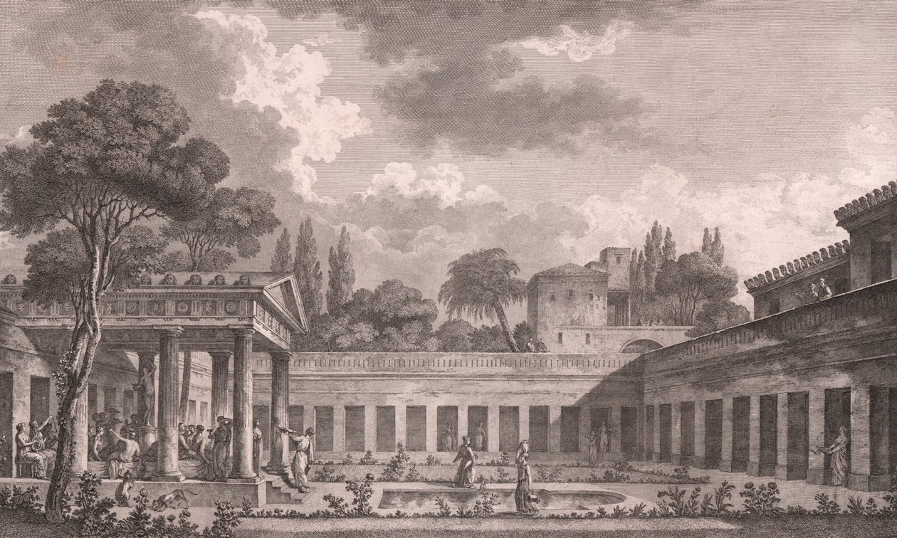 Reconstruction idéale de la Villa de Diomède à Pompéi avant l