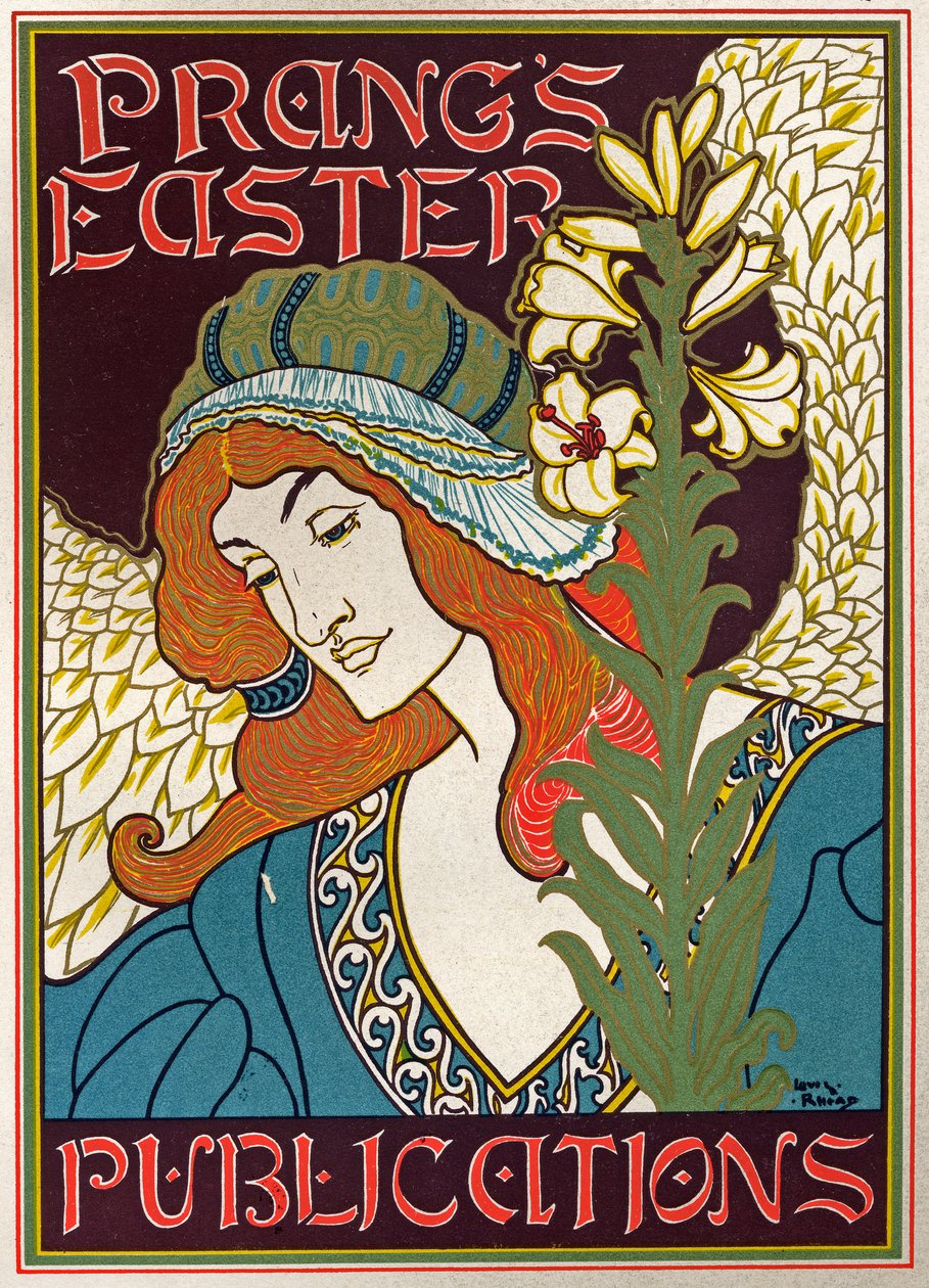 Littérature. Publications de Pâques de Prang. Affiche par Luis Rhead, USA, vers 1895 - Louis John Rhead