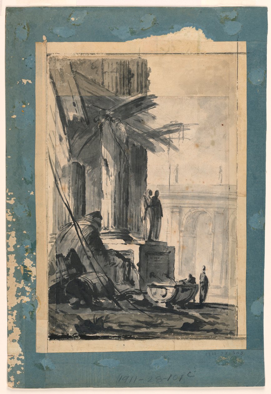Dessin, Fantaisie de la ruine, vers 1762 - Louis Joseph Le Lorrain