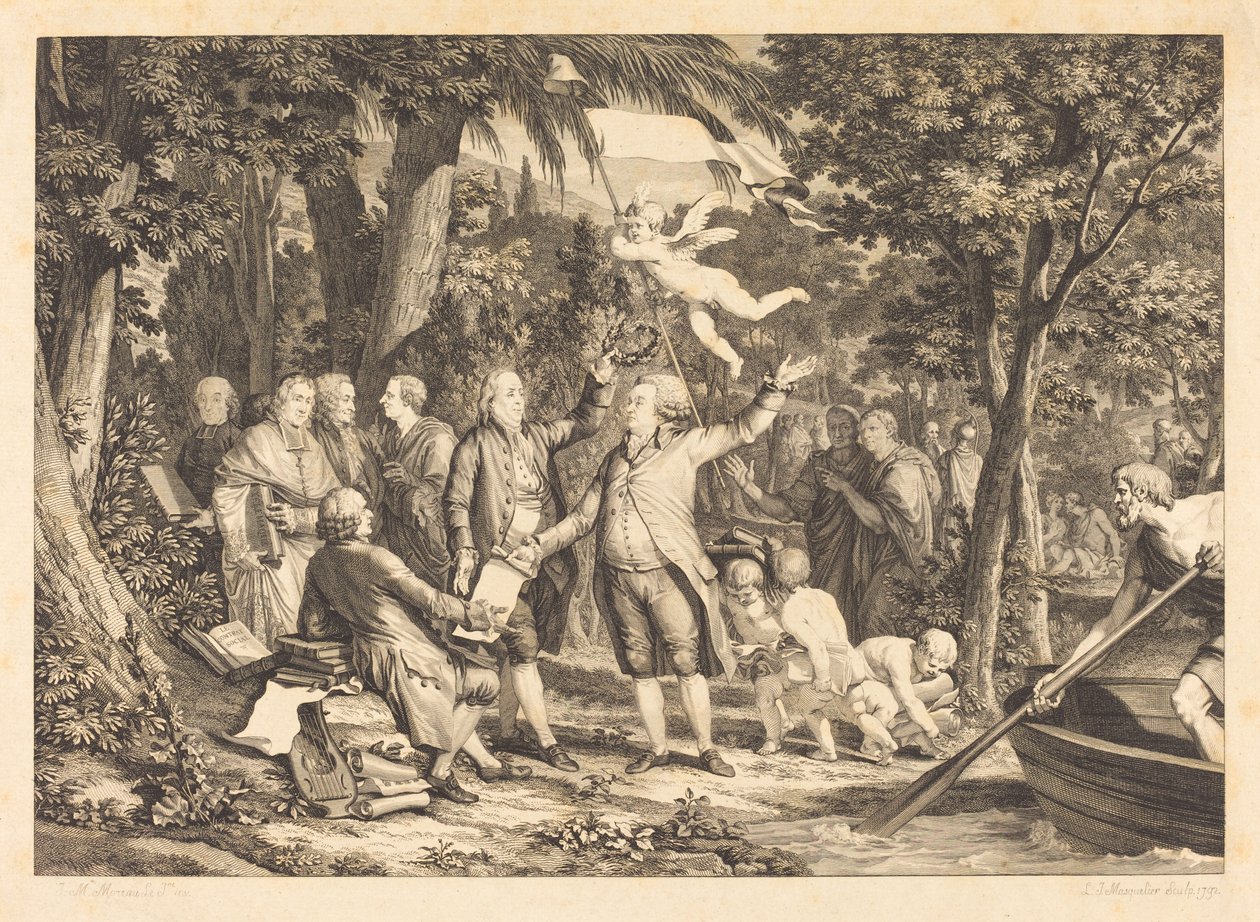 Mirabeau arrive aux Champs-Élysées - Louis Joseph Masquelier after Jean Michel Moreau