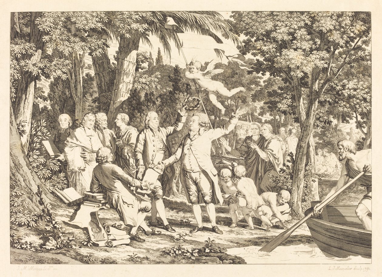 Mirabeau arrive aux Champs-Élysées - Louis Joseph Masquelier after Jean Michel Moreau