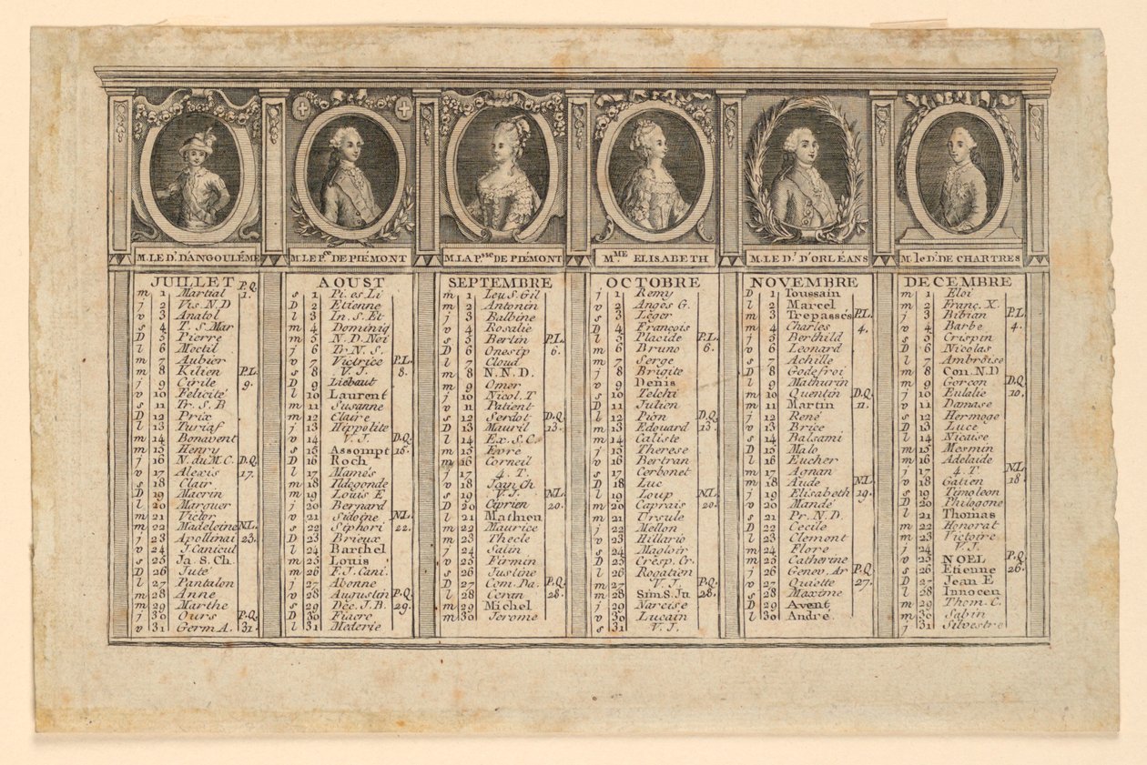 Almanach pour le second semestre de l