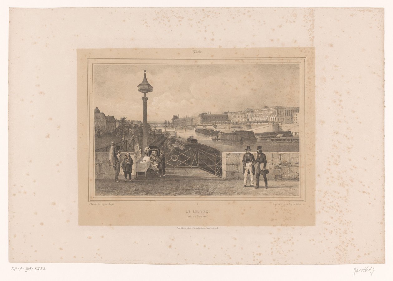 Vue du Palais du Louvre depuis le Pont Neuf - Louis Julien Jacottet