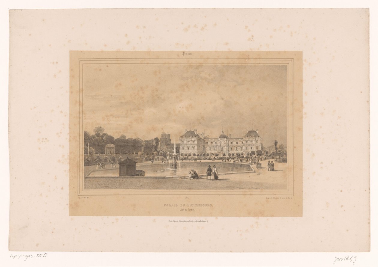Vue du Palais du Luxembourg depuis le Jardin du Luxembourg - Louis Julien Jacottet