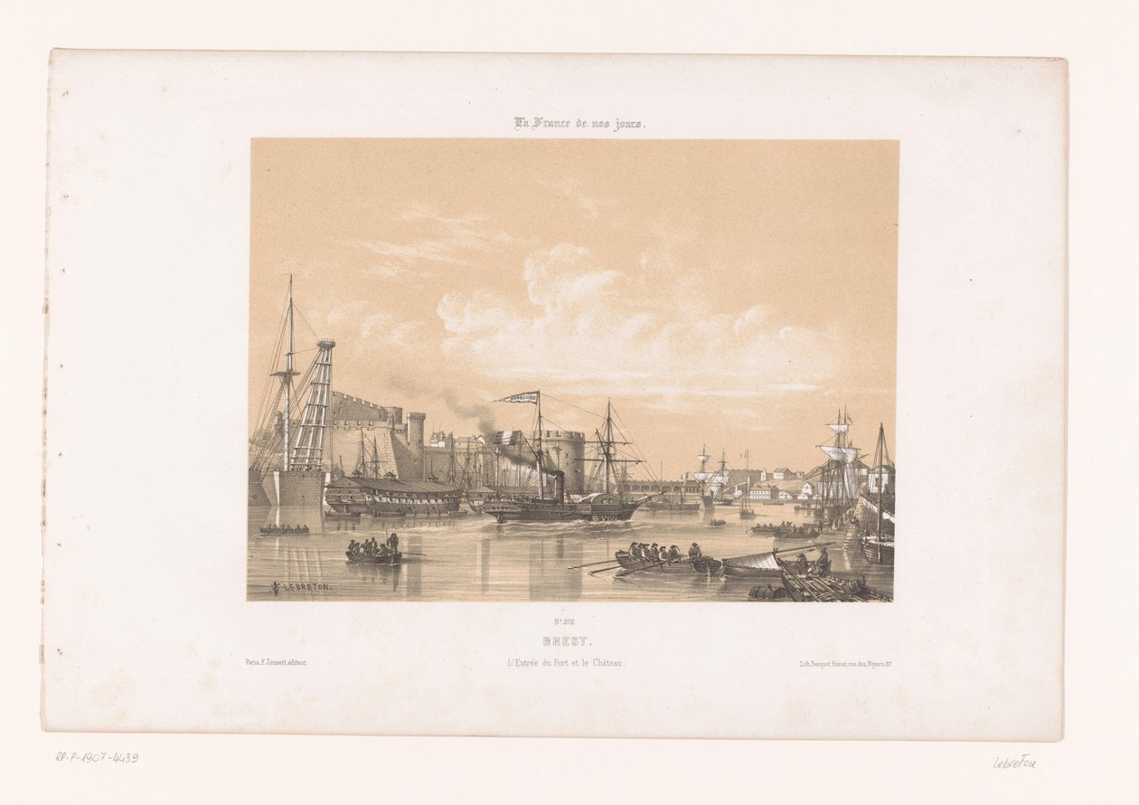 Vue du port et du château de Brest - Louis Le Breton