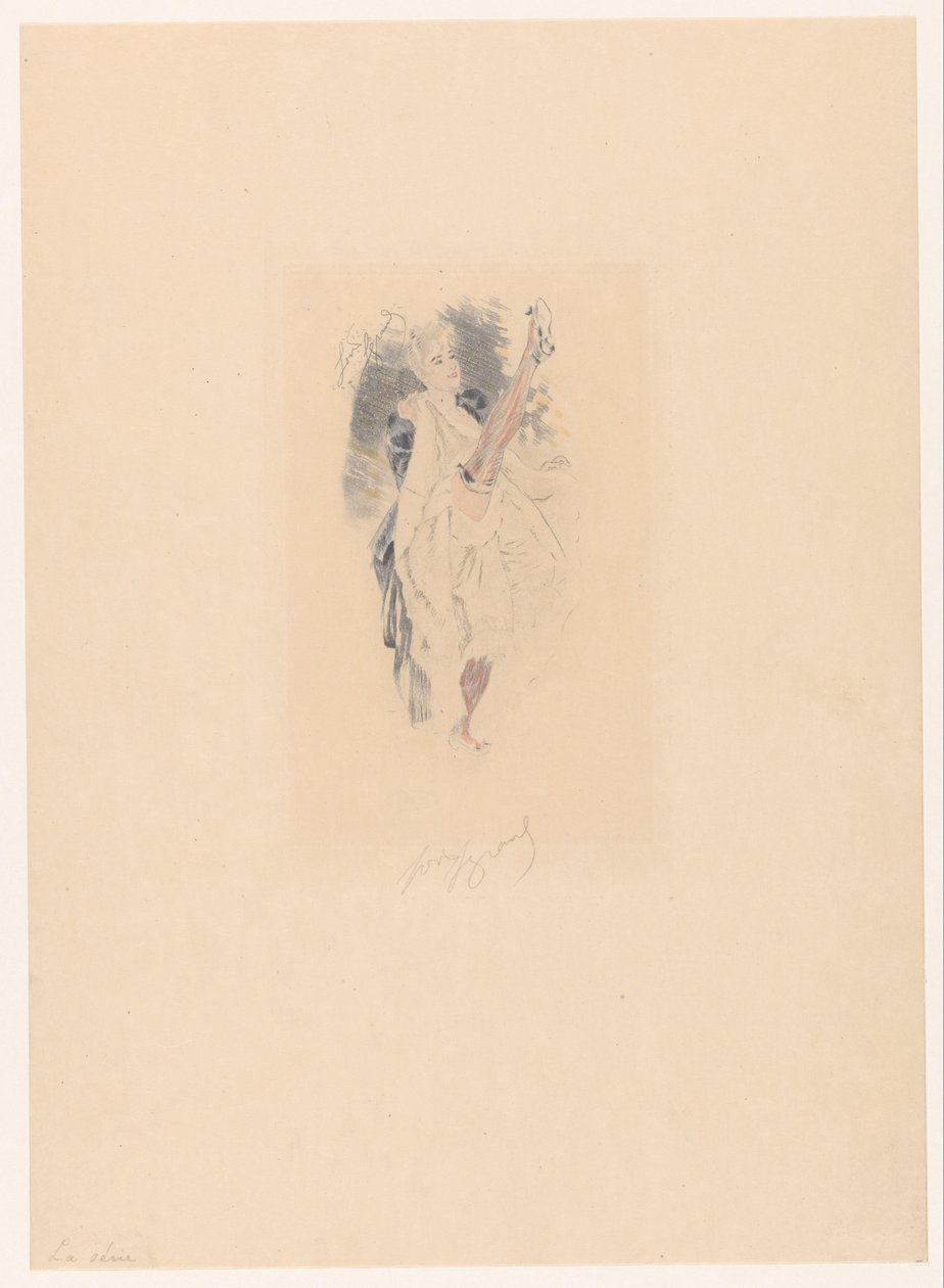 Danseuse de cancan avec jambe levée (La série) - Louis Legrand (signed by artist)