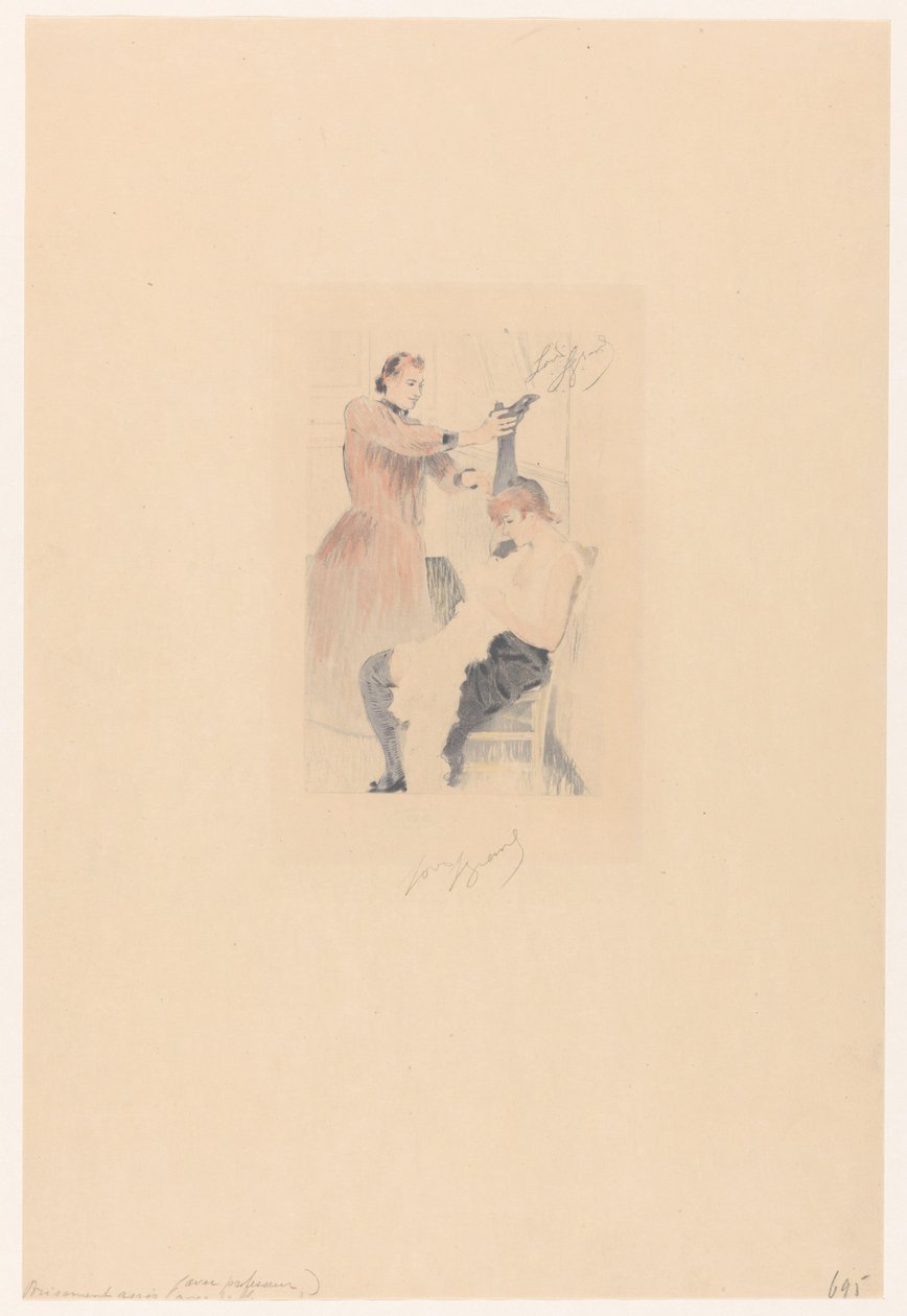 Brisement assis (avec professeur) - Louis Legrand (signed by artist)