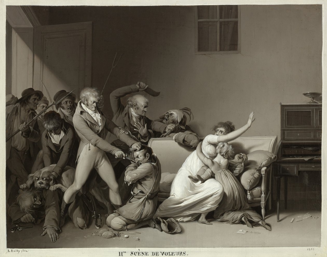 Deuxième scène de cambrioleurs : Les cambrioleurs arrêtés, 1810 - Louis Leopold Boilly