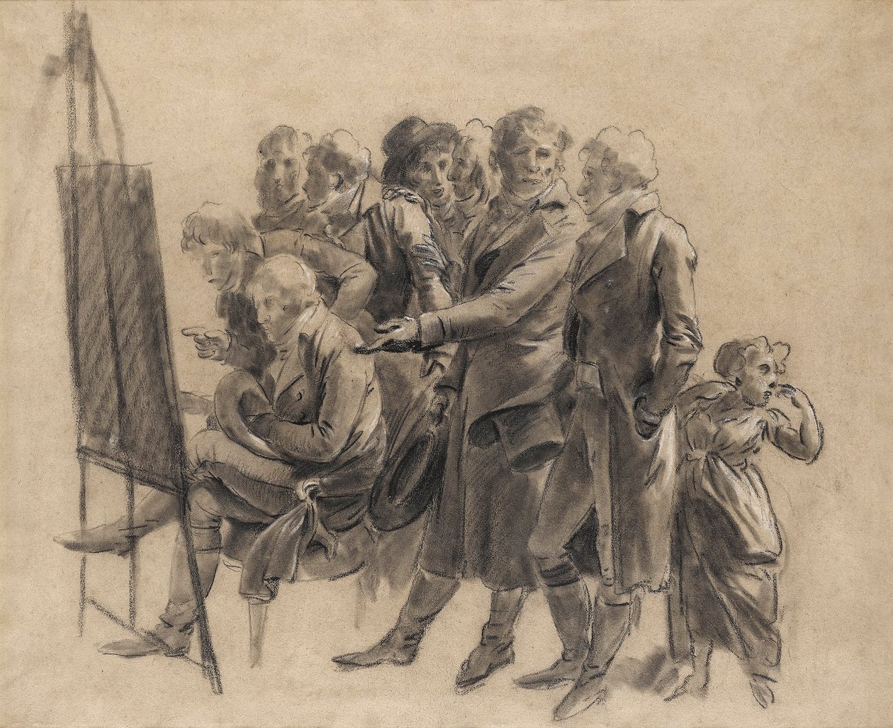 Louis-Léopold Boilly - La rencontre des artistes (esquisse) - Louis Leopold Boilly