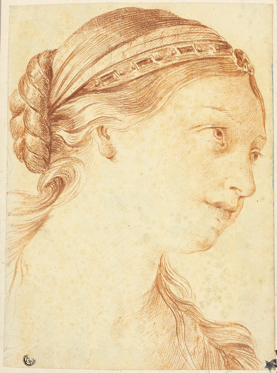Tête de femme de profil trois-quarts vers la droite - Louis Marin Bonnet