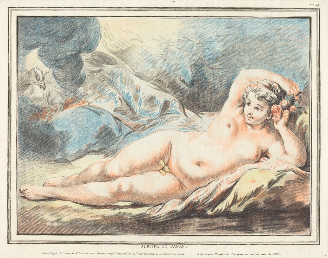 Jupiter et Danaé - Louis Marin Bonnet after François Boucher