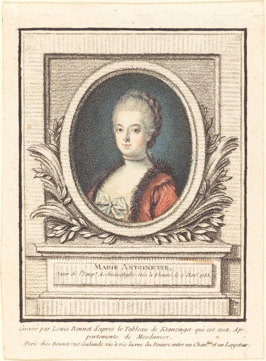 Marie-Antoinette, Dauphine - Louis Marin Bonnet after Joseph Kranzinger