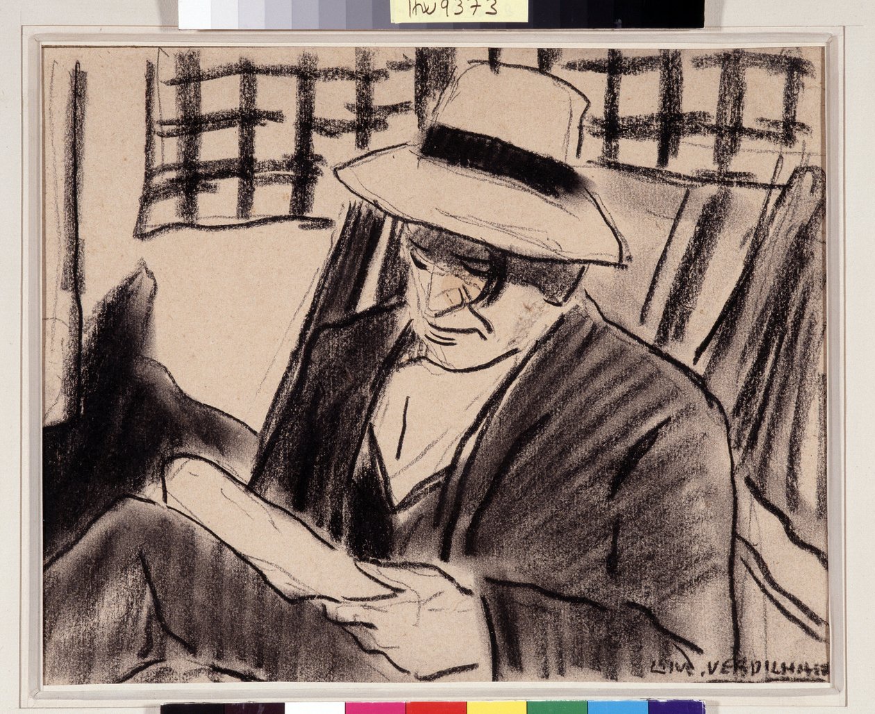 Autoportrait avec chapeau Dessin de Louis Mathieu Verdilhan (1875-1928) Dim. 23x29 cm Mention obligatoire : Collection fondation regards de Provence, Marseille - Louis Mathieu Verdilhan