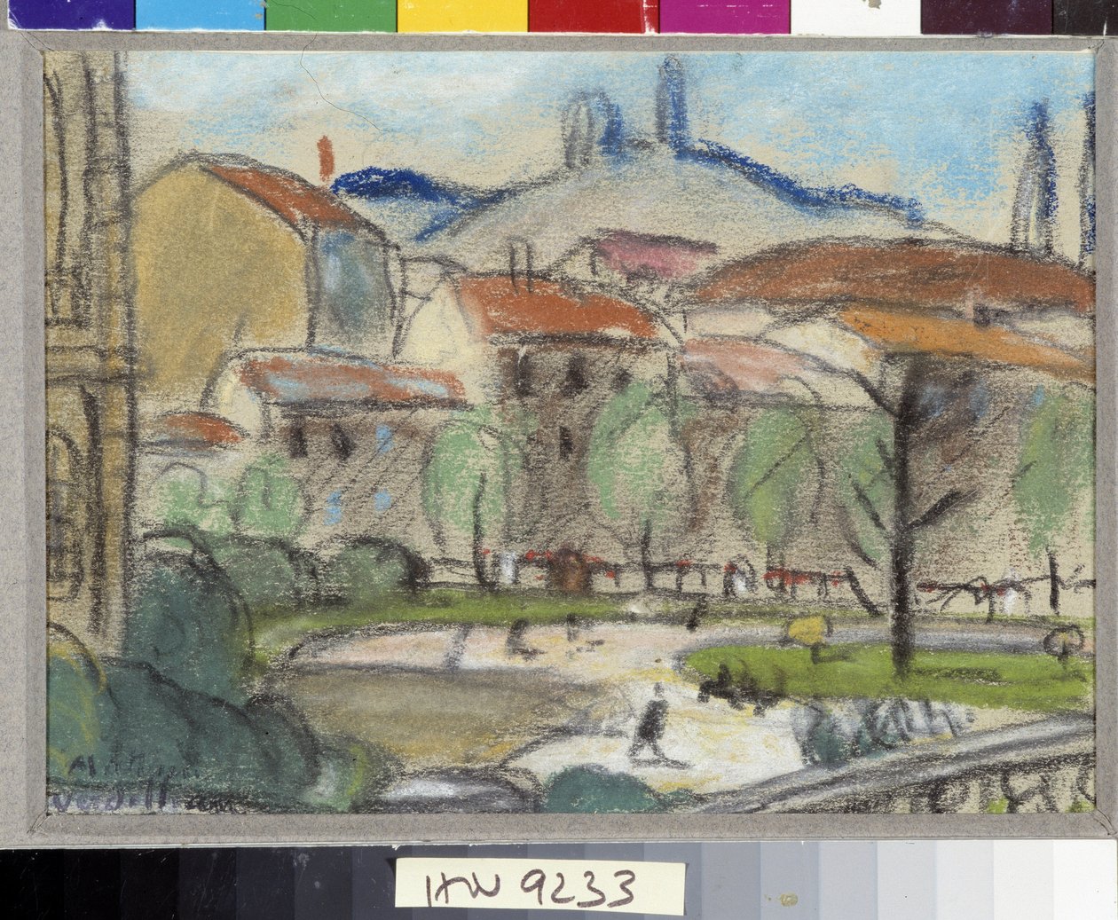 Le jardin public pastel par Louis Mathieu Verdilhan (1875-1928) Mention ...