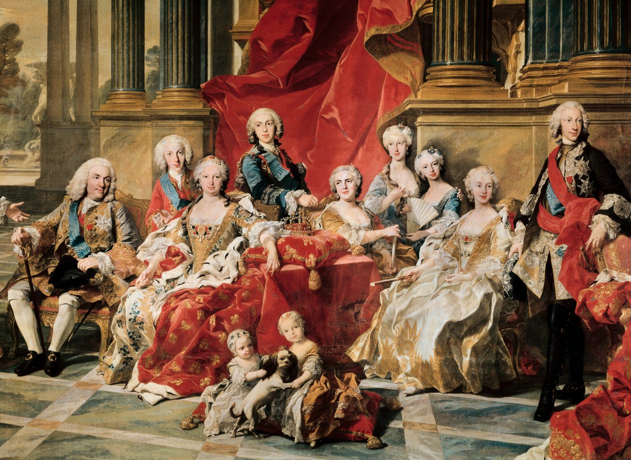 Philippe V entouré de sa famille (détail) - Louis Michel van Loo