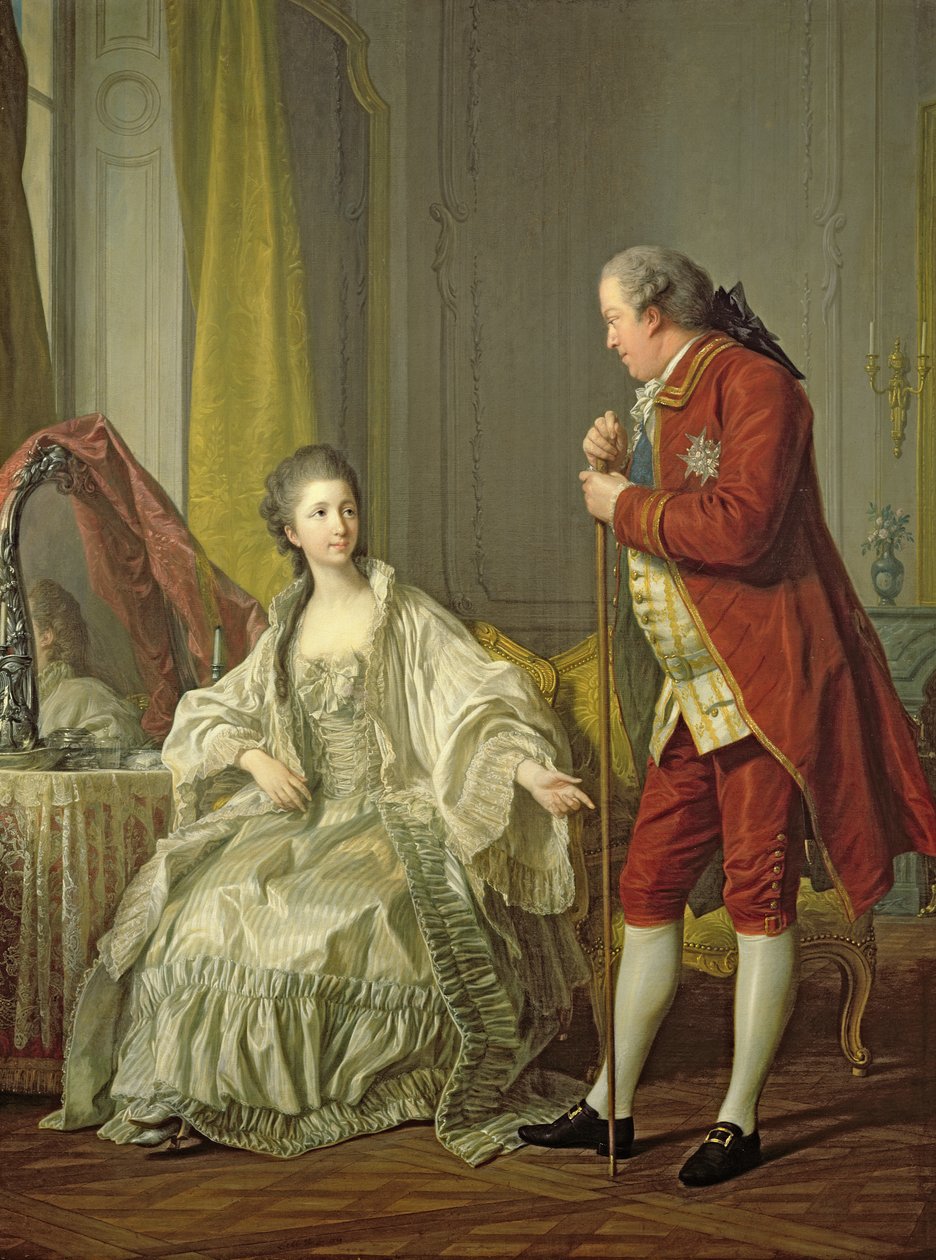 Portrait du marquis de Marigny et de sa femme, Marie-Françoise Constance Julie Filleul - Louis Michel van Loo