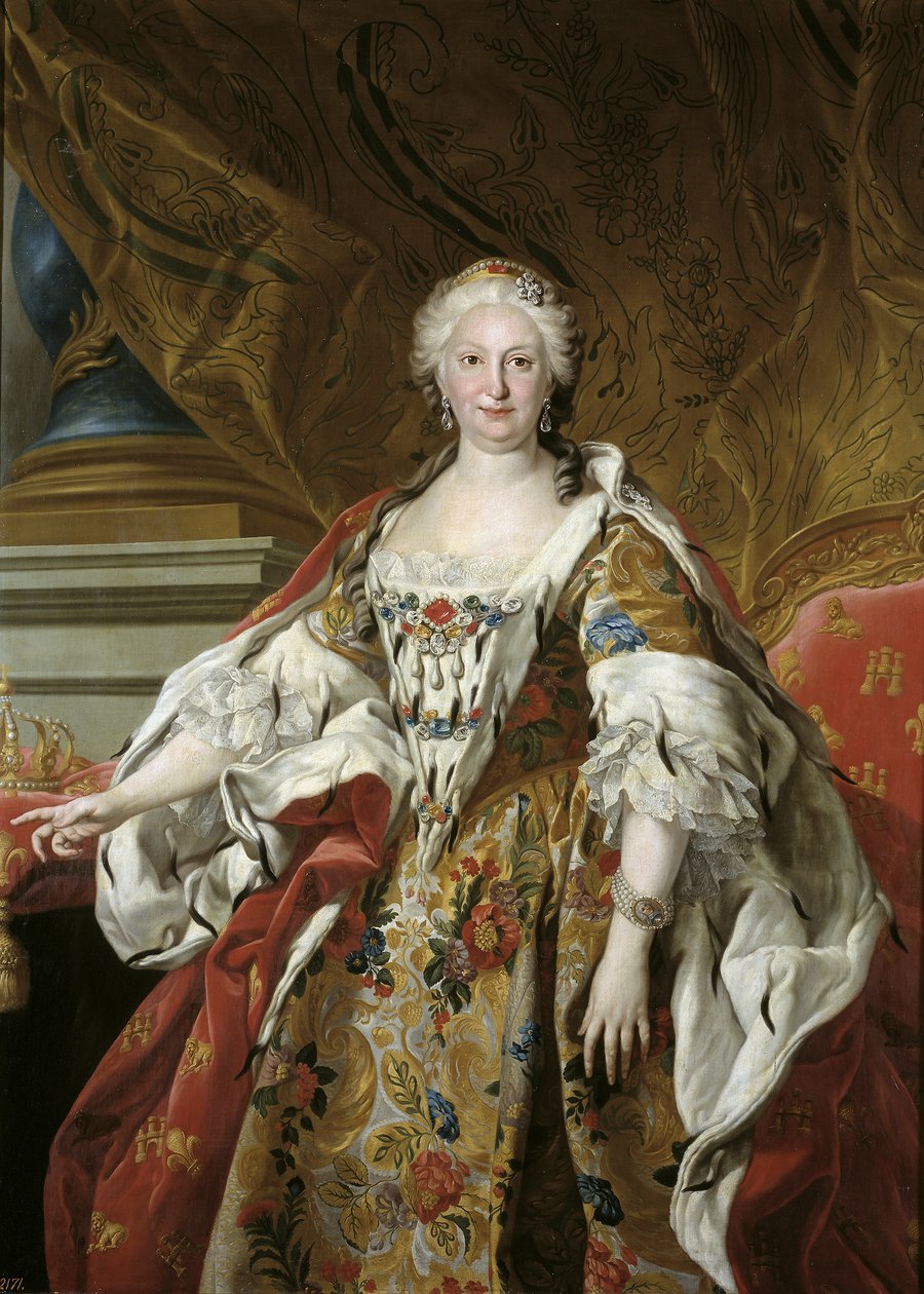 Espagnol : Isabel Farnesio, reina de España Portrait officiel de la reine Isabel de Farnesio - Louis Michel van Loo