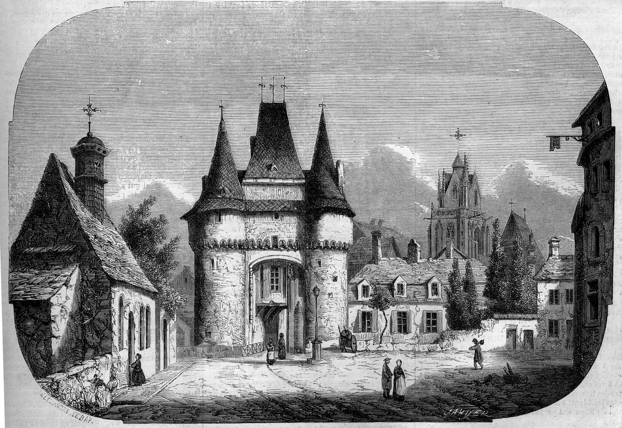Architecture : vue de la porte Saint Julien (1460-1483), en arrière-plan, vue de l