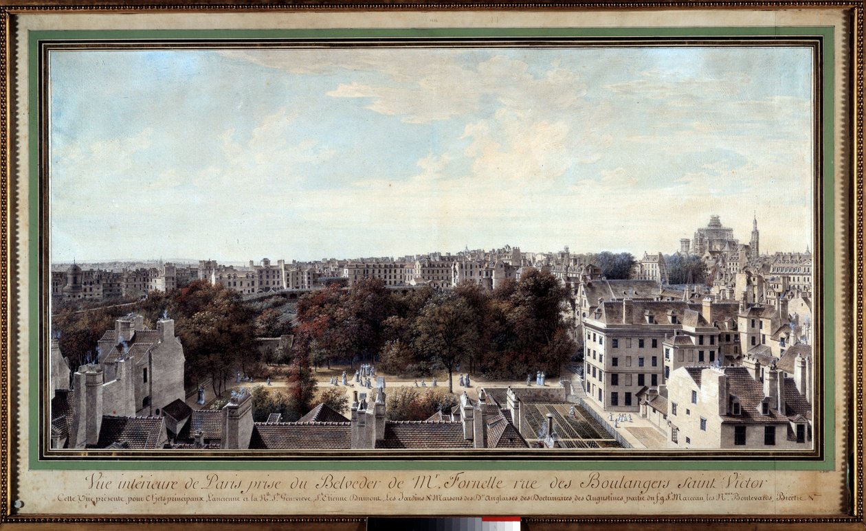 Vue de Paris prise du belvédère de Monsieur Fournelle, rue des Boulangers Saint Victor - Louis Nicolas de Lespinasse