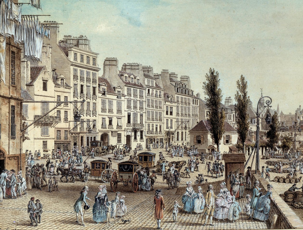 Vue du port Saint Paul à Paris en 1782 - Louis Nicolas de Lespinasse